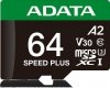 Adata Karta pamięci microSD Speed Plus 64GB UHS1 U3 V30 A2 160/140 MB/s